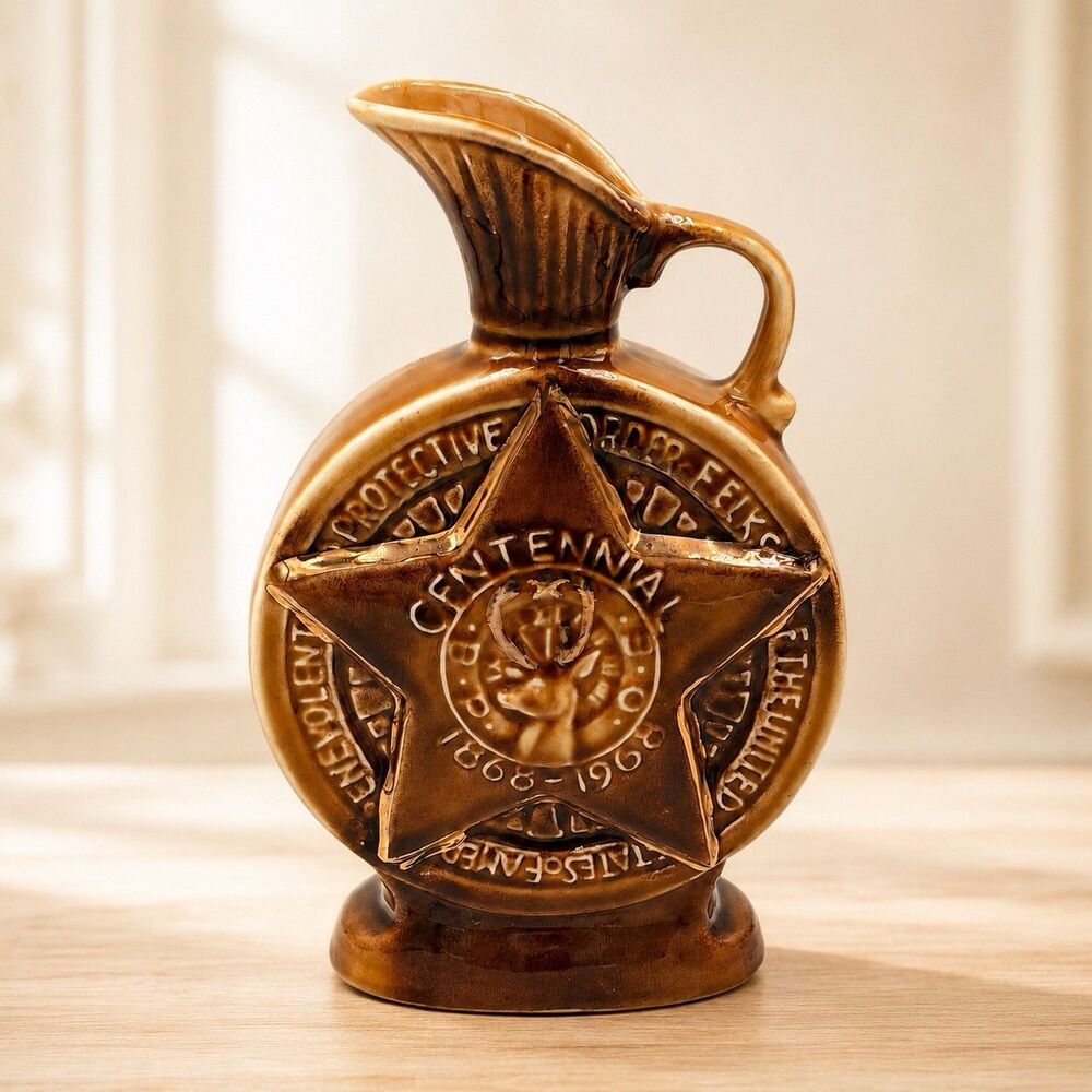 1968 Jim Beam BPOE Elks Centennial Decanter Regal China No Stopper Vintage
